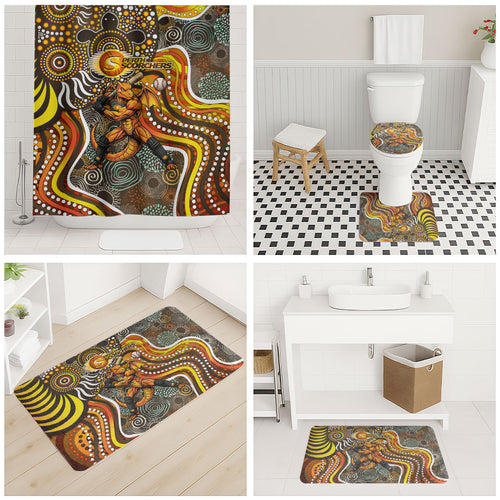Perth Scorchers Bathroom Set Indigenous Dot Art Superhero Batter Tribal Pattern