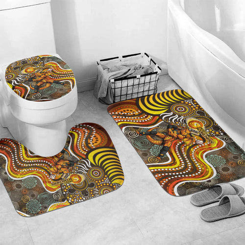 Perth Scorchers Bathroom Set Indigenous Dot Art Superhero Batter Tribal Pattern