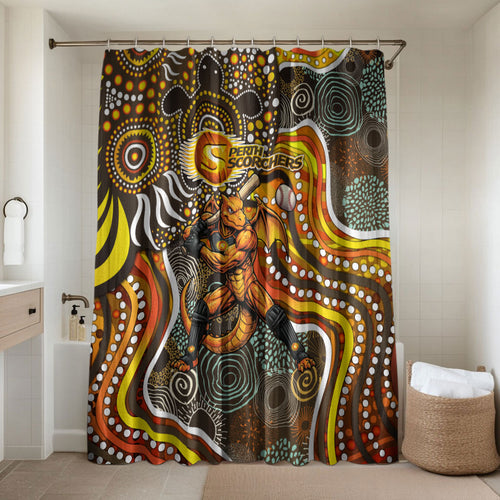 Perth Scorchers Bathroom Set Indigenous Dot Art Superhero Batter Tribal Pattern