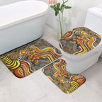 Perth Scorchers Bathroom Set Indigenous Dot Art Superhero Batter Tribal Pattern