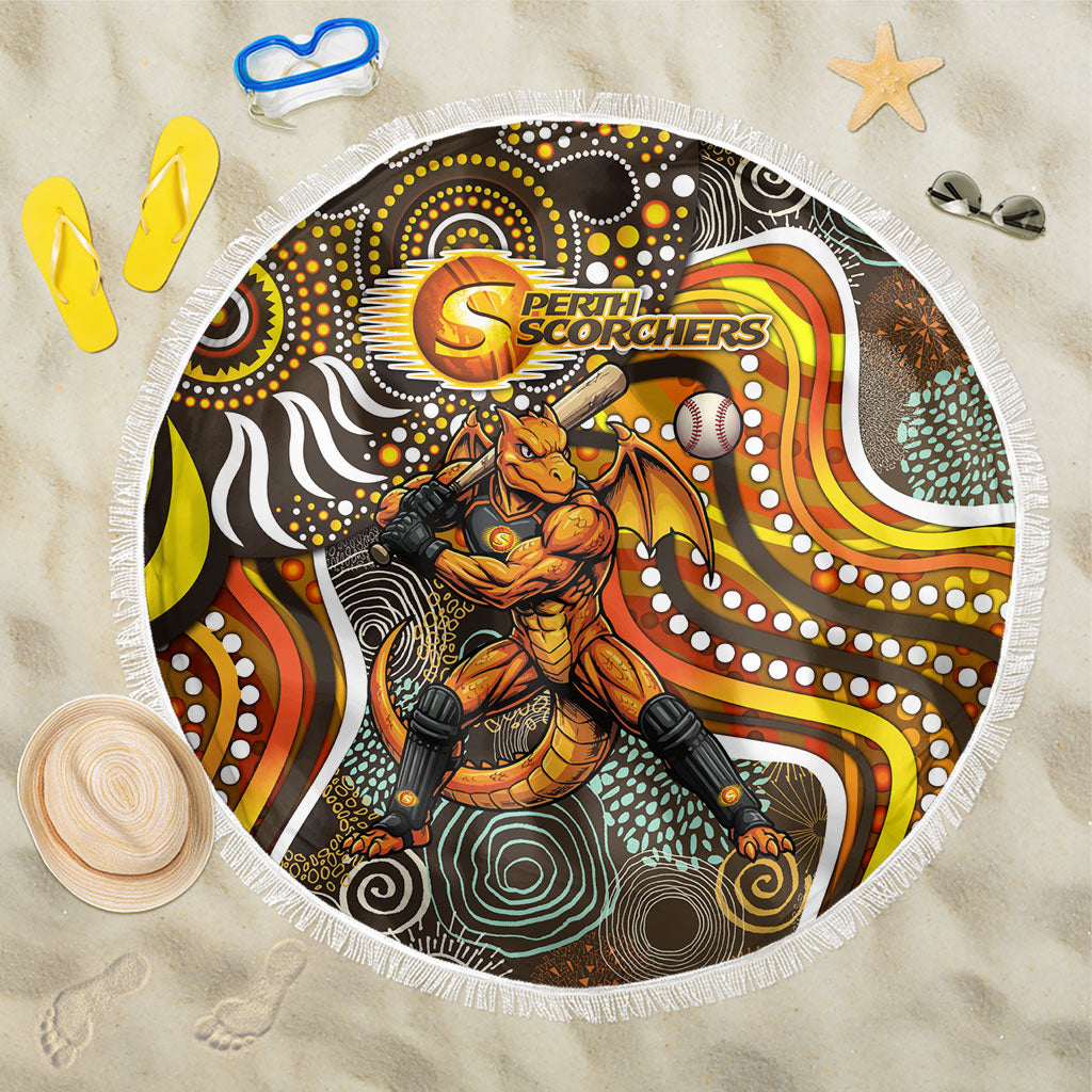 Perth Scorchers Beach Blanket Indigenous Dot Art Superhero Batter Tribal Pattern