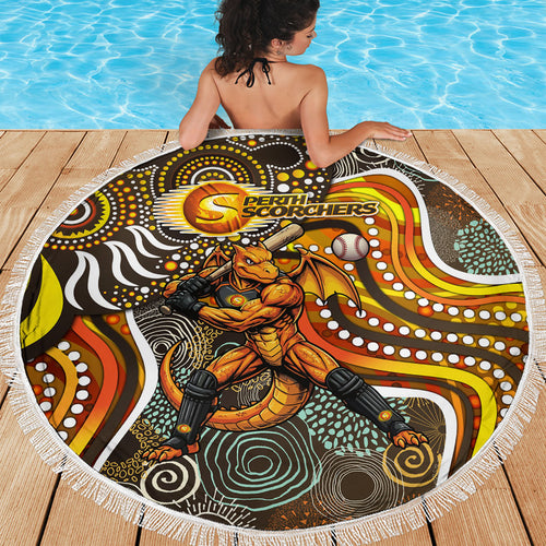 Perth Scorchers Beach Blanket Indigenous Dot Art Superhero Batter Tribal Pattern