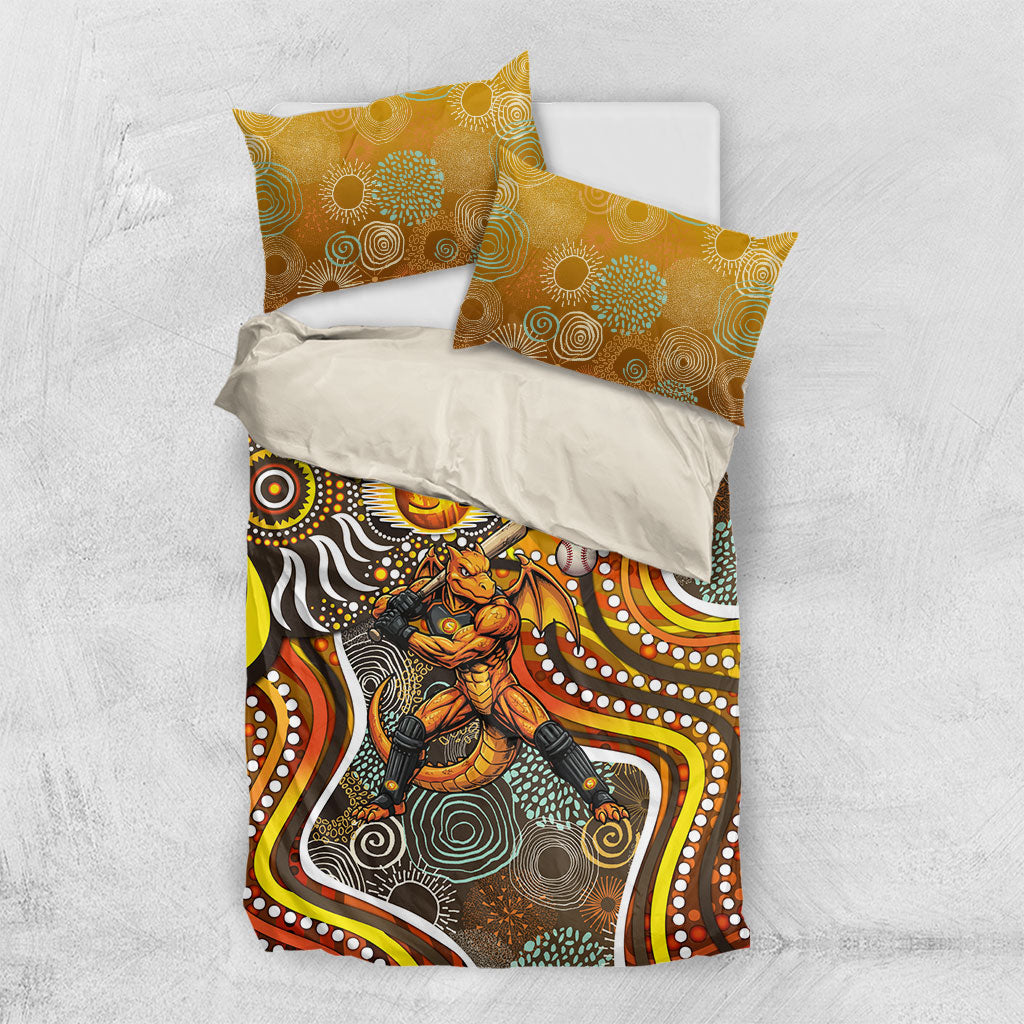 Perth Scorchers Bedding Set Indigenous Dot Art Superhero Batter Tribal Pattern