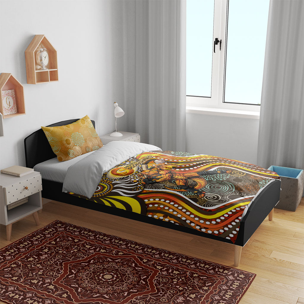Perth Scorchers Bedding Set Indigenous Dot Art Superhero Batter Tribal Pattern