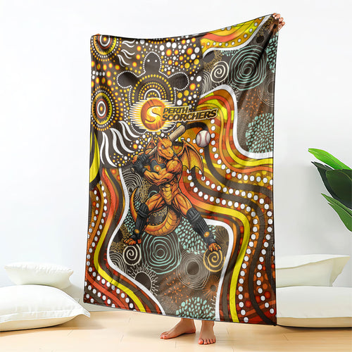 Perth Scorchers Blanket Indigenous Dot Art Superhero Batter Tribal Pattern