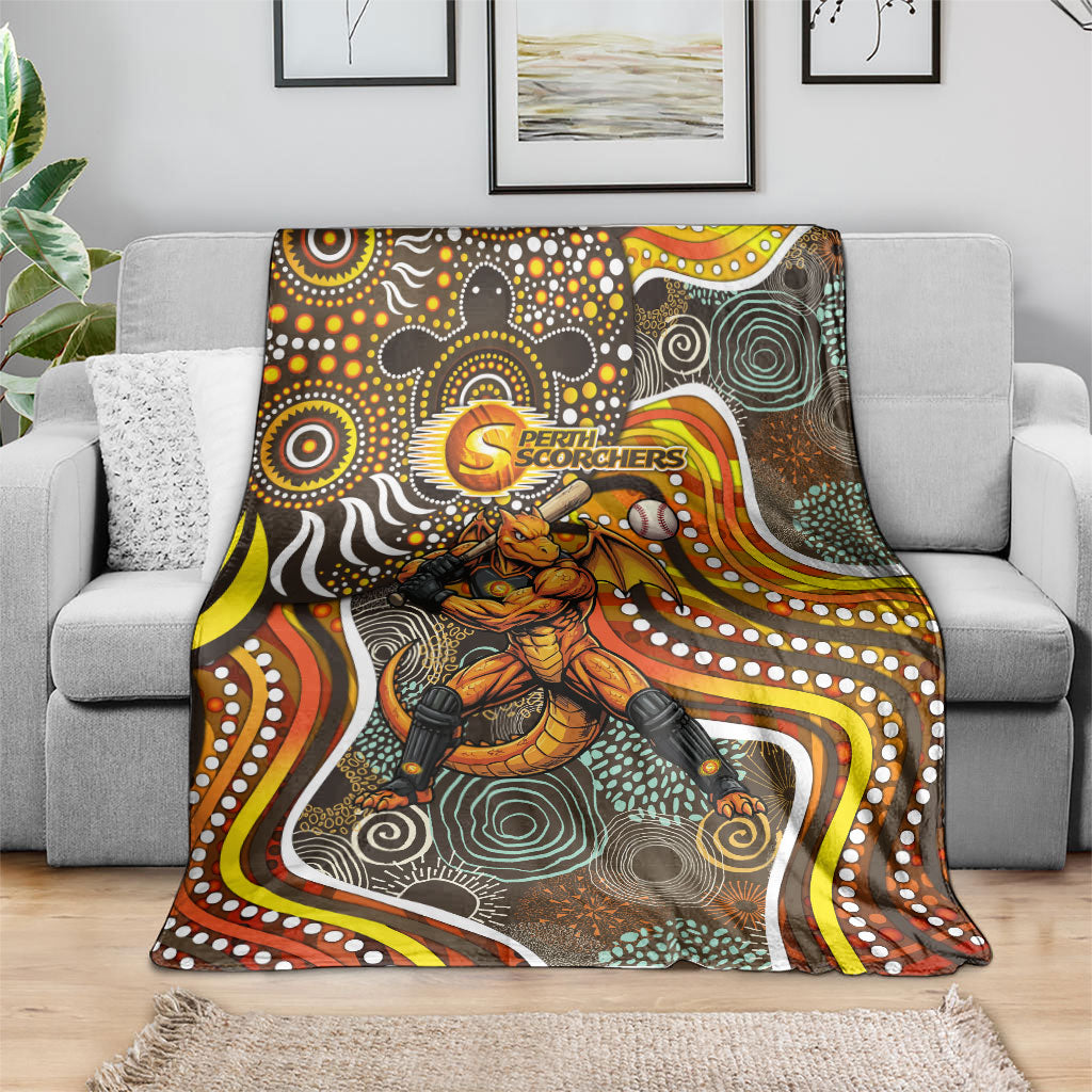 Perth Scorchers Blanket Indigenous Dot Art Superhero Batter Tribal Pattern