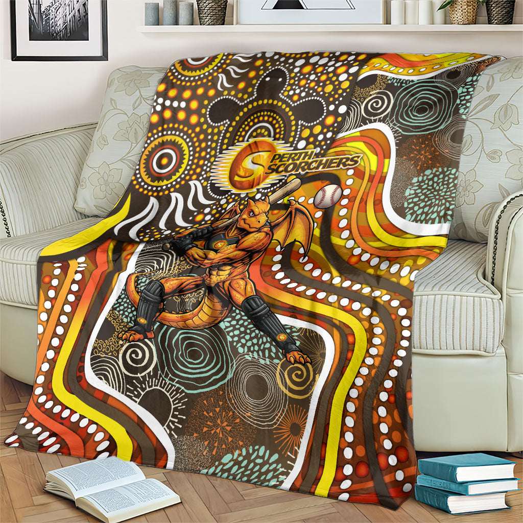 Perth Scorchers Blanket Indigenous Dot Art Superhero Batter Tribal Pattern