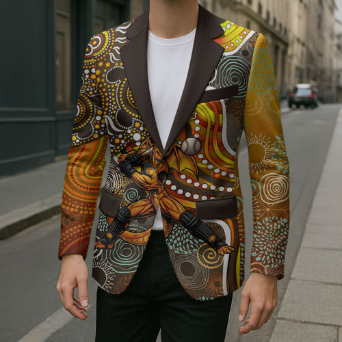 Perth Scorchers Blazer Indigenous Dot Art Superhero Batter Tribal Pattern
