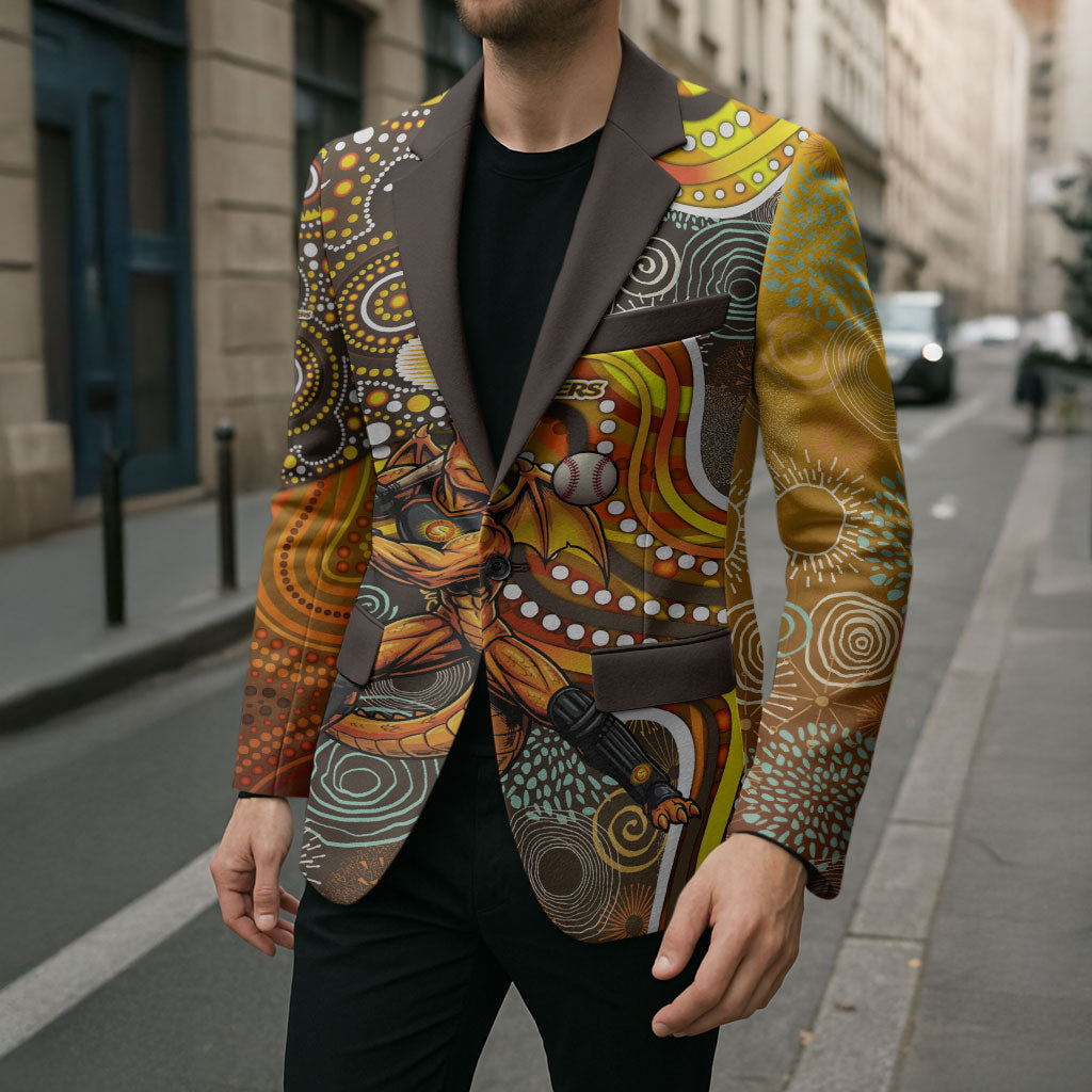 Perth Scorchers Blazer Indigenous Dot Art Superhero Batter Tribal Pattern