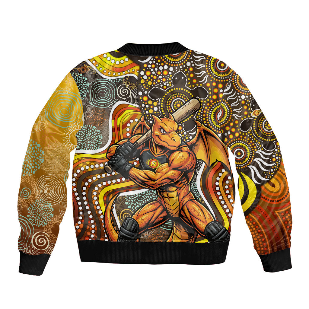 Perth Scorchers Bomber Jacket Indigenous Dot Art Superhero Batter Tribal Pattern