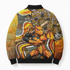 Perth Scorchers Bomber Puffer Jacket Indigenous Dot Art Superhero Batter Tribal Pattern