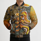 Perth Scorchers Bomber Puffer Jacket Indigenous Dot Art Superhero Batter Tribal Pattern