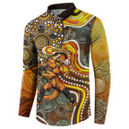Perth Scorchers Button Sweatshirt Indigenous Dot Art Superhero Batter Tribal Pattern