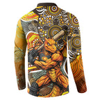 Perth Scorchers Button Sweatshirt Indigenous Dot Art Superhero Batter Tribal Pattern