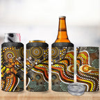 Perth Scorchers 4 in 1 Can Cooler Tumbler Indigenous Dot Art Superhero Batter Tribal Pattern