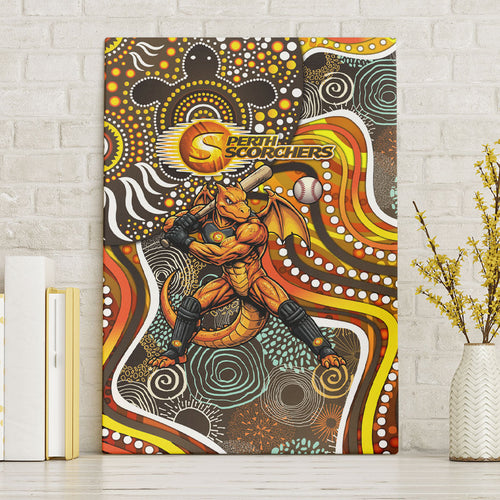 Perth Scorchers Canvas Wall Art Indigenous Dot Art Superhero Batter Tribal Pattern