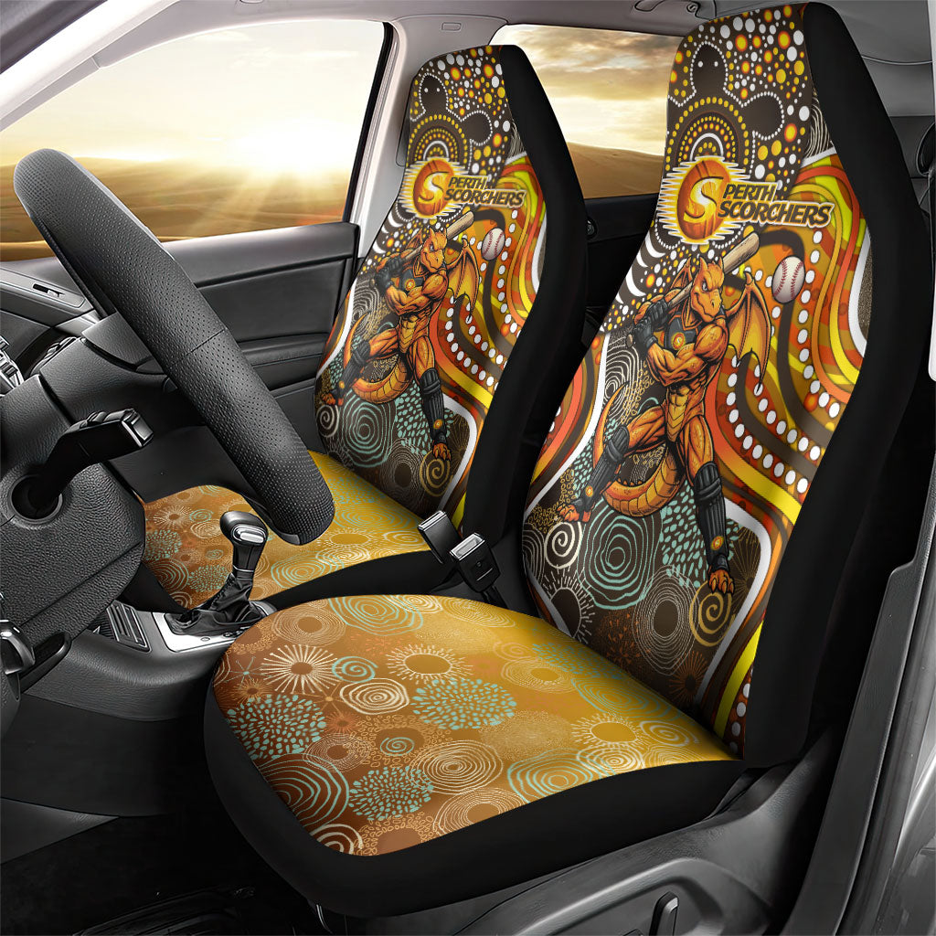 Perth Scorchers Car Seat Cover Indigenous Dot Art Superhero Batter Tribal Pattern