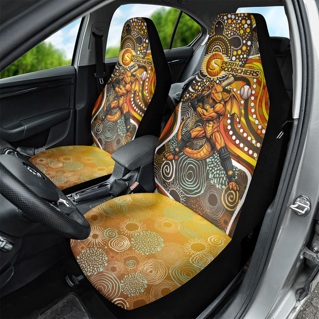 Perth Scorchers Car Seat Cover Indigenous Dot Art Superhero Batter Tribal Pattern
