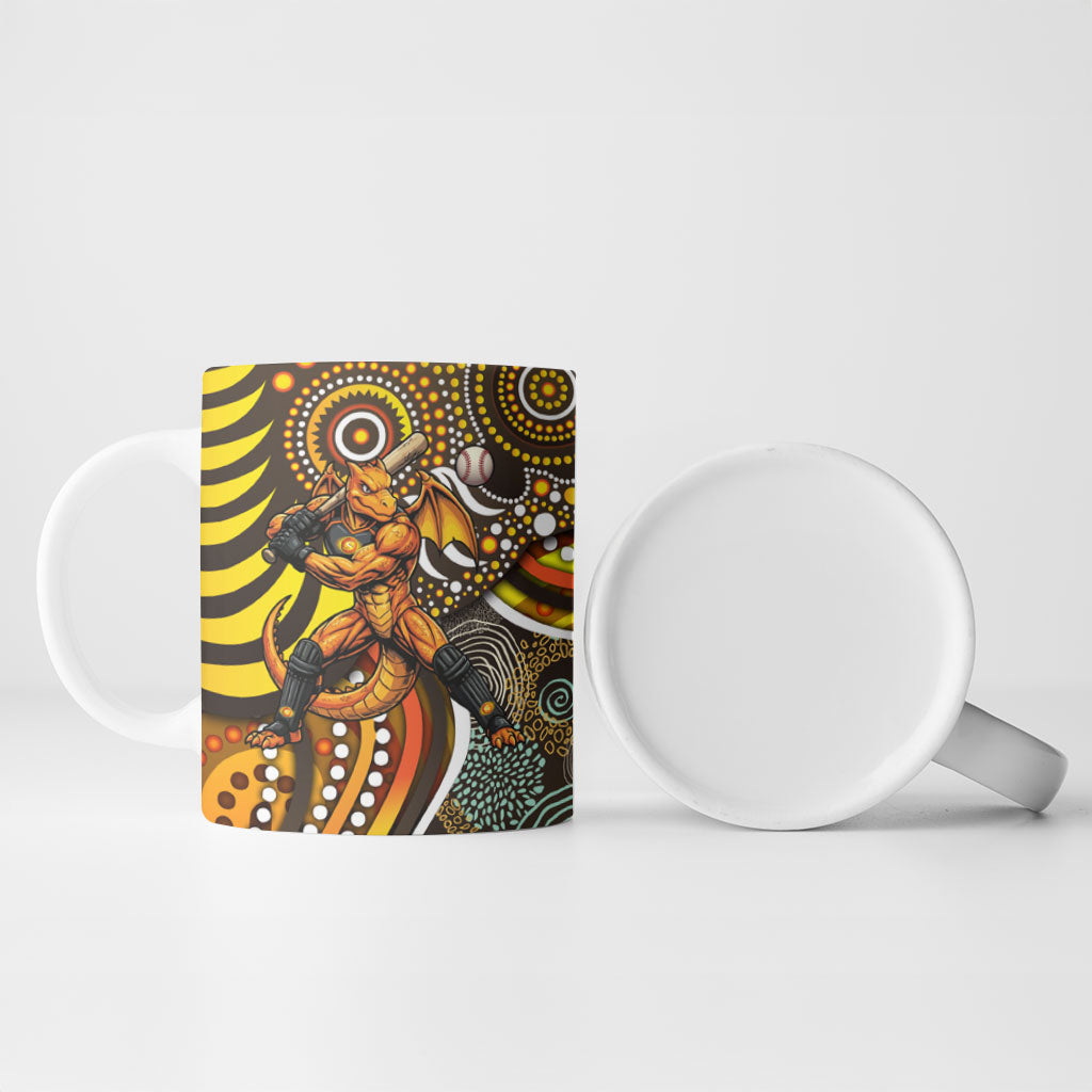 Perth Scorchers Ceramic Mug Indigenous Dot Art Superhero Batter Tribal Pattern