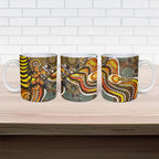 Perth Scorchers Ceramic Mug Indigenous Dot Art Superhero Batter Tribal Pattern