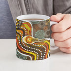Perth Scorchers Ceramic Mug Indigenous Dot Art Superhero Batter Tribal Pattern