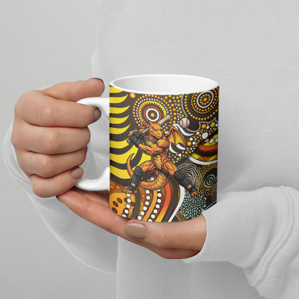 Perth Scorchers Ceramic Mug Indigenous Dot Art Superhero Batter Tribal Pattern