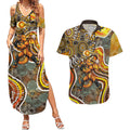 Perth Scorchers Couples Matching Summer Maxi Dress and Hawaiian Shirt Indigenous Dot Art Superhero Batter Tribal Pattern