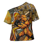 Perth Scorchers Cross Shoulder Shirt Indigenous Dot Art Superhero Batter Tribal Pattern