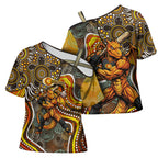 Perth Scorchers Cross Shoulder Shirt Indigenous Dot Art Superhero Batter Tribal Pattern
