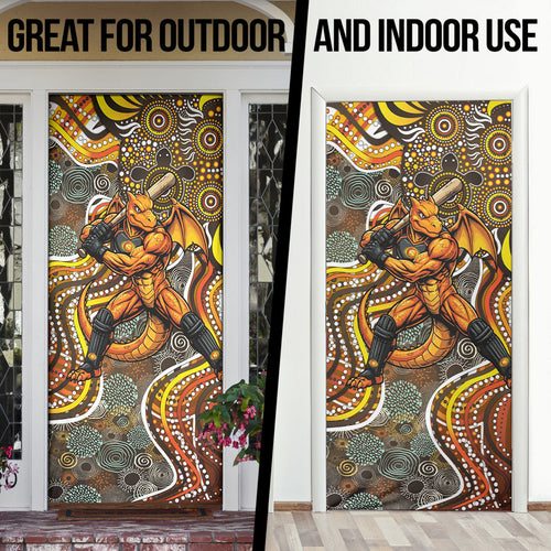 Perth Scorchers Door Cover Indigenous Dot Art Superhero Batter Tribal Pattern