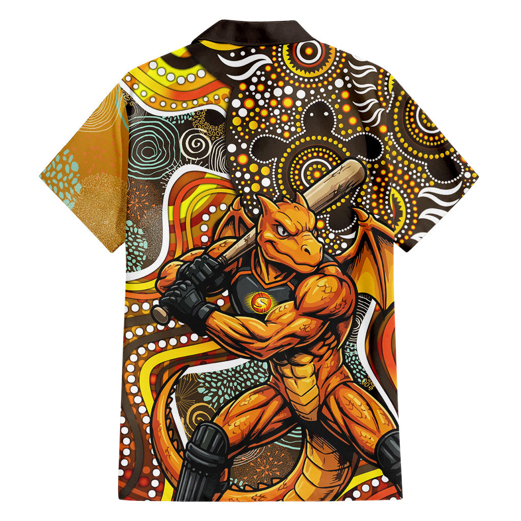 Perth Scorchers Family Matching Mermaid Dress and Hawaiian Shirt Indigenous Dot Art Superhero Batter Tribal Pattern