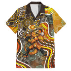 Perth Scorchers Family Matching Puletasi and Hawaiian Shirt Indigenous Dot Art Superhero Batter Tribal Pattern