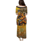 Perth Scorchers Family Matching Puletasi and Hawaiian Shirt Indigenous Dot Art Superhero Batter Tribal Pattern