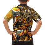 Perth Scorchers Family Matching Summer Maxi Dress and Hawaiian Shirt Indigenous Dot Art Superhero Batter Tribal Pattern