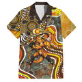 Perth Scorchers Family Matching Summer Maxi Dress and Hawaiian Shirt Indigenous Dot Art Superhero Batter Tribal Pattern