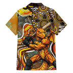 Perth Scorchers Family Matching Summer Maxi Dress and Hawaiian Shirt Indigenous Dot Art Superhero Batter Tribal Pattern