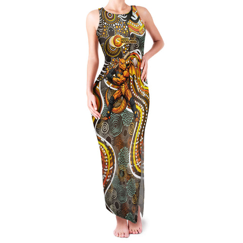 Perth Scorchers Family Matching Tank Maxi Dress and Hawaiian Shirt Indigenous Dot Art Superhero Batter Tribal Pattern