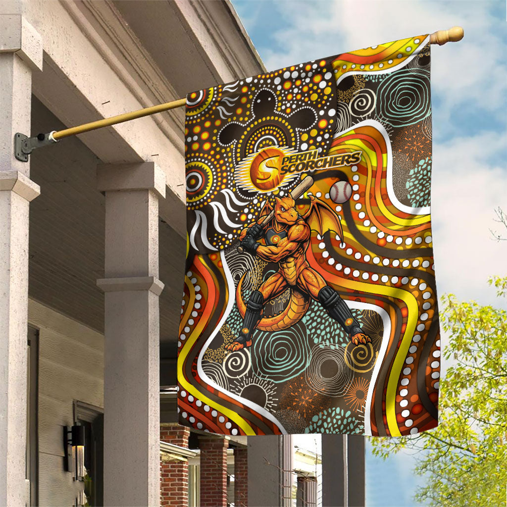 Perth Scorchers Garden Flag Indigenous Dot Art Superhero Batter Tribal Pattern