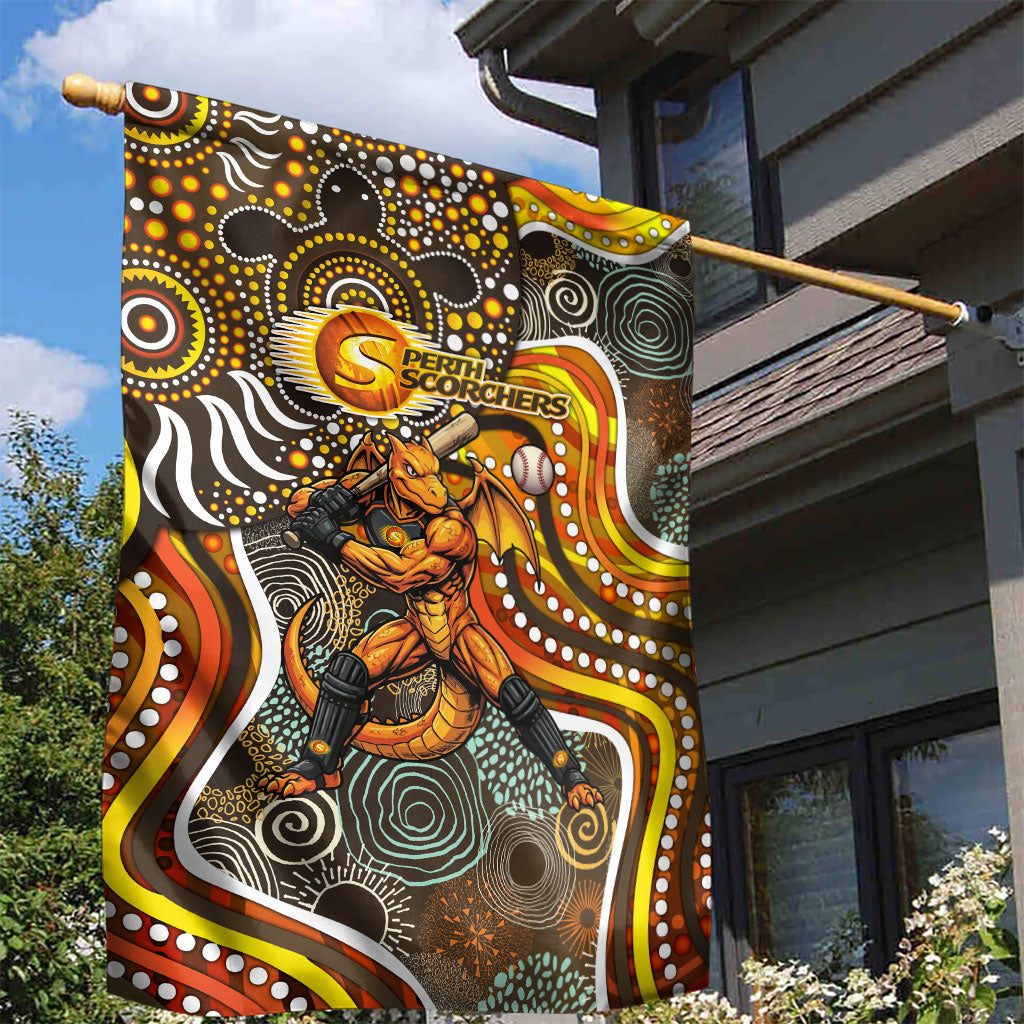 Perth Scorchers Garden Flag Indigenous Dot Art Superhero Batter Tribal Pattern