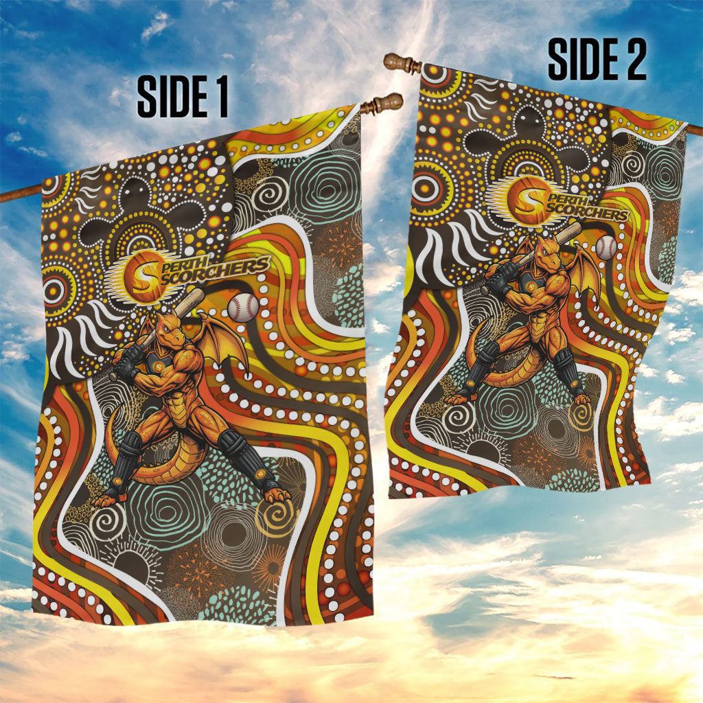 Perth Scorchers Garden Flag Indigenous Dot Art Superhero Batter Tribal Pattern