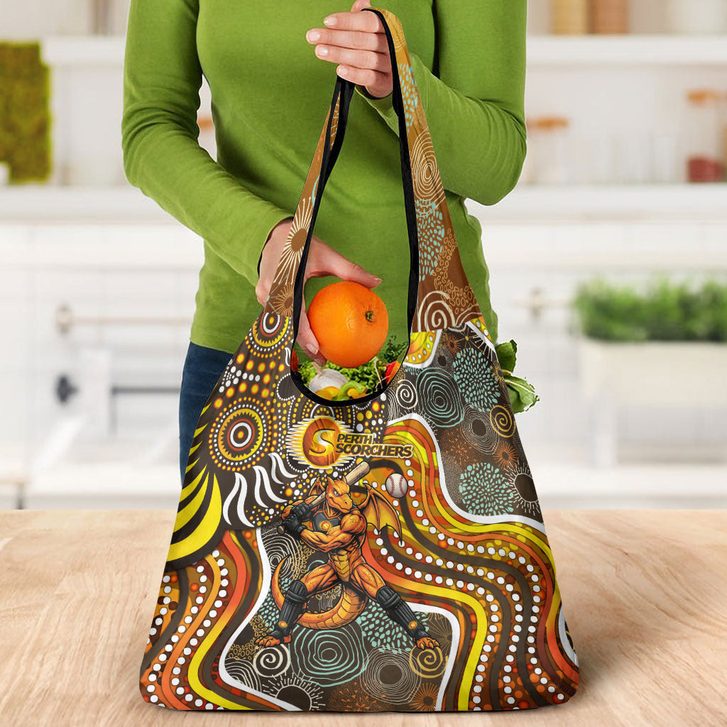 Perth Scorchers Grocery Bag Indigenous Dot Art Superhero Batter Tribal Pattern
