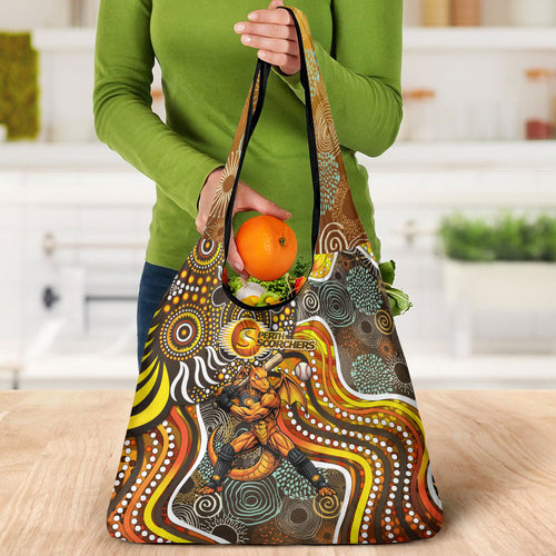 Perth Scorchers Grocery Bag Indigenous Dot Art Superhero Batter Tribal Pattern