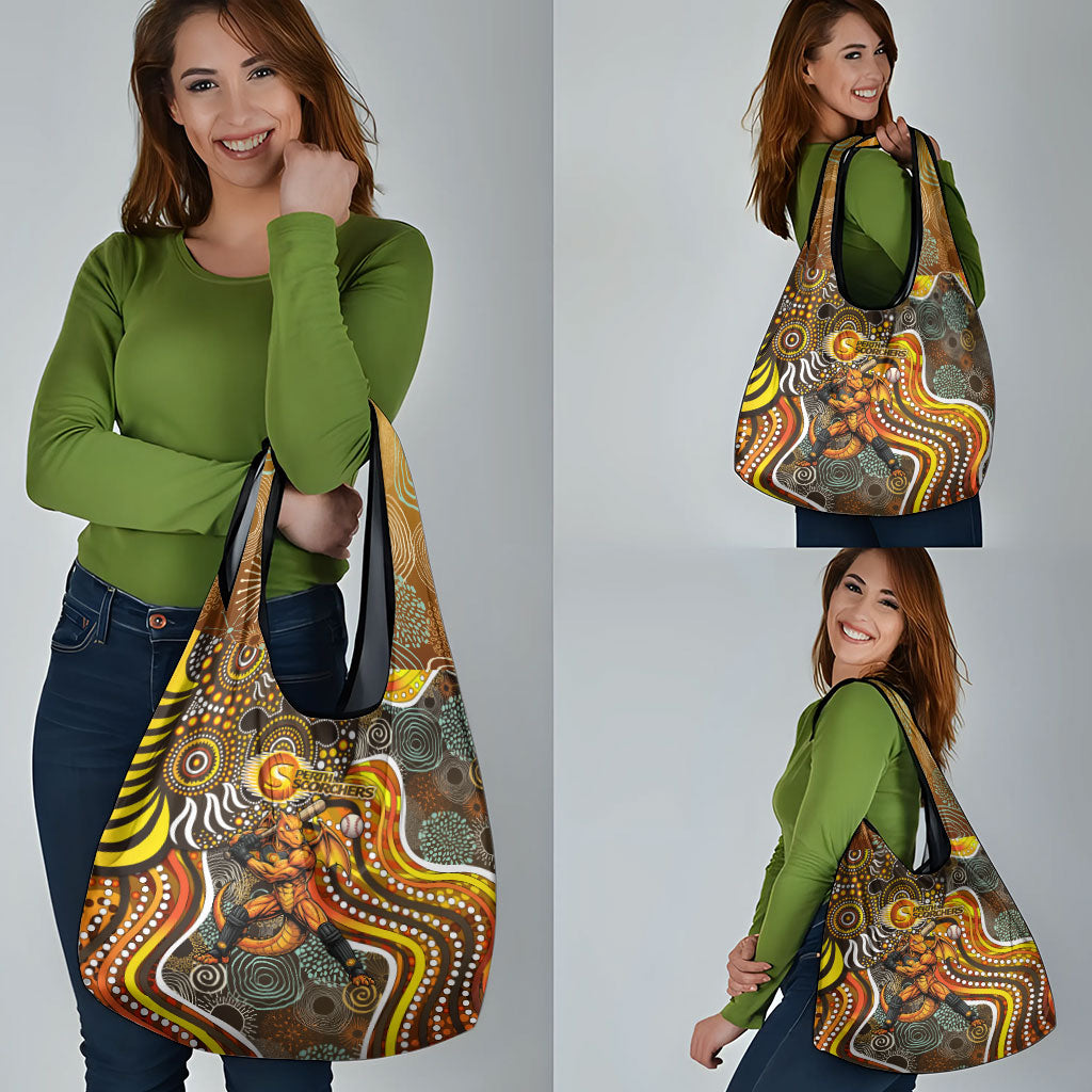 Perth Scorchers Grocery Bag Indigenous Dot Art Superhero Batter Tribal Pattern