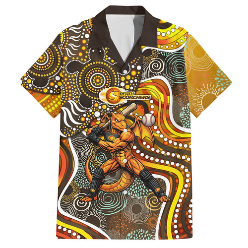 Perth Scorchers Hawaiian Shirt Indigenous Dot Art Superhero Batter Tribal Pattern