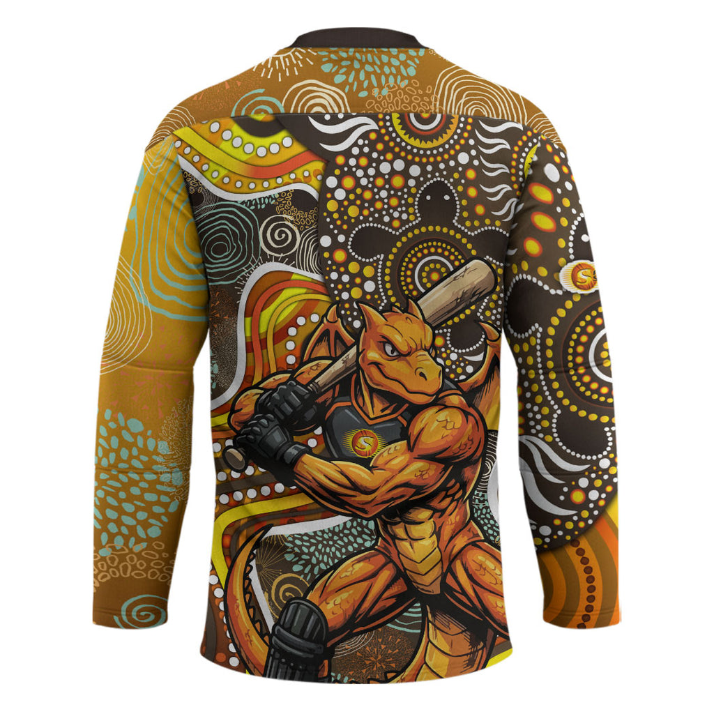 Perth Scorchers Hockey Jersey Indigenous Dot Art Superhero Batter Tribal Pattern
