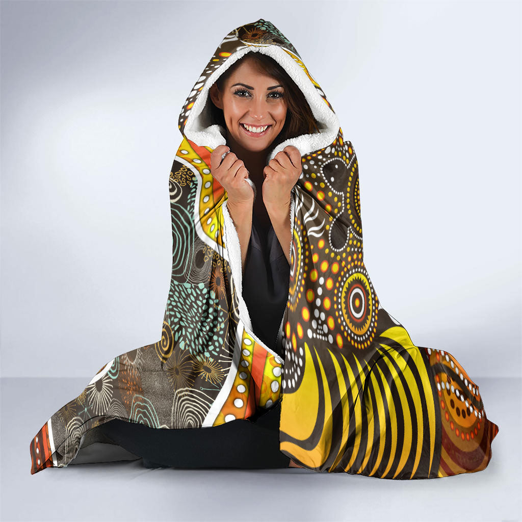 Perth Scorchers Hooded Blanket Indigenous Dot Art Superhero Batter Tribal Pattern