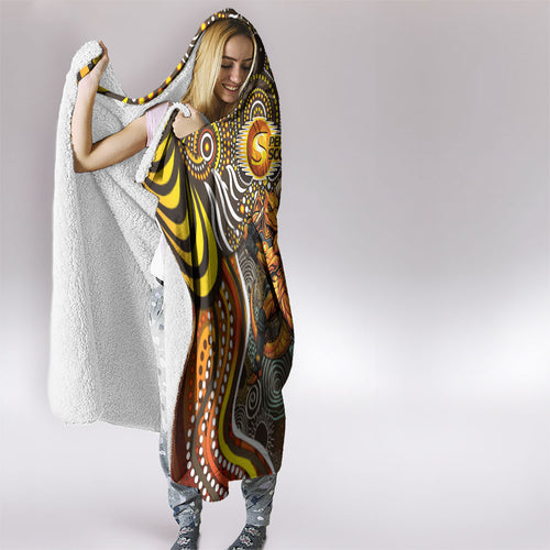 Perth Scorchers Hooded Blanket Indigenous Dot Art Superhero Batter Tribal Pattern