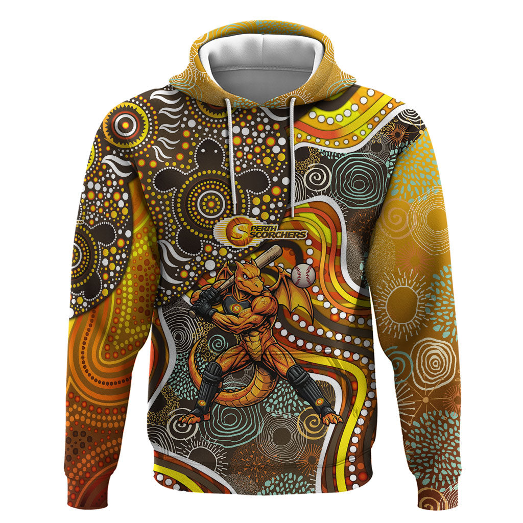 Perth Scorchers Hoodie Indigenous Dot Art Superhero Batter Tribal Pattern