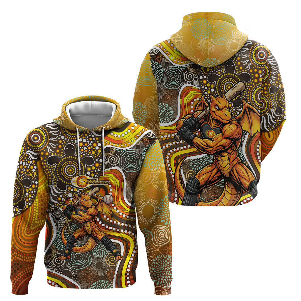 Perth Scorchers Hoodie Indigenous Dot Art Superhero Batter Tribal Pattern