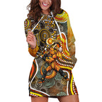 Perth Scorchers Hoodie Dress Indigenous Dot Art Superhero Batter Tribal Pattern